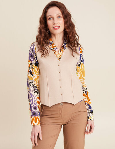 Gilet sans manches couleur or femme