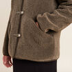 Manteau droit laine mouton vert kaki femme