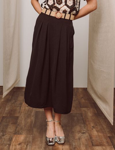 Jupe Mi-longue évasée Noire Viyella - Taille 8, Femme, Automne/hiver