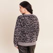Pull col rond gris femme