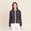 Gilet 2 en 1 col rond gris clair femme