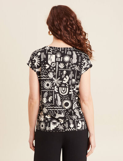 T-shirt manches courtes noir femme