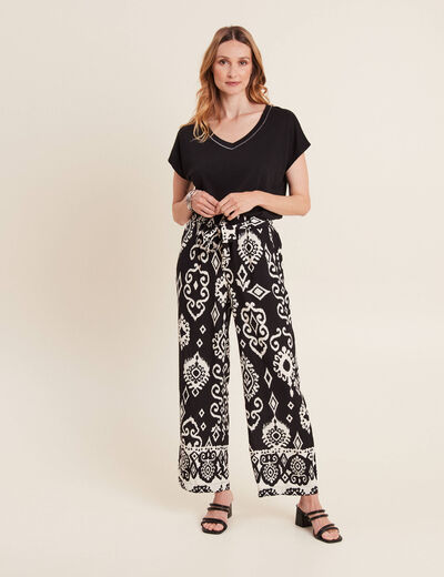 Pantalon flou noir femme