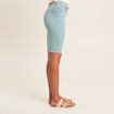 Bermuda ajusté ceinturé bleu canard femme