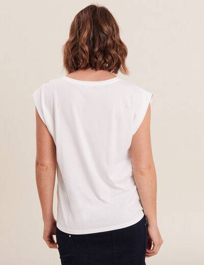T-shirt manches courtes ecru femme