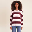 Pull col rond bordeaux femme