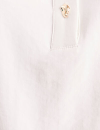 Blouse manches longues satin&eacute;e ecru femme