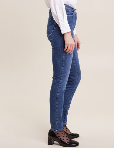 Jean magique ajusté taille standard denim double stone femme