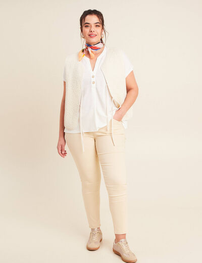 T-shirt manches courtes ecru femme