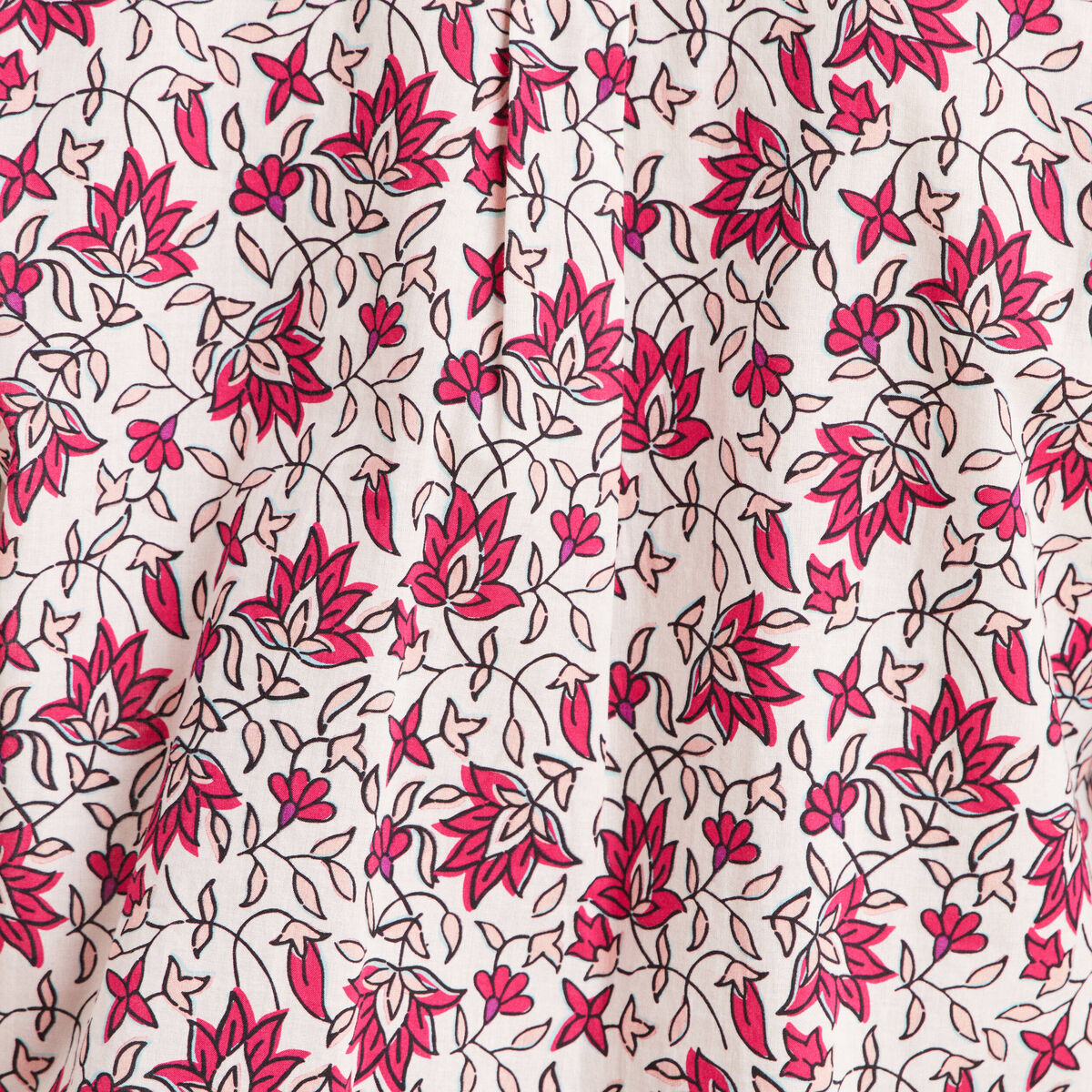 Chemise droite manches longues fluide rose femme