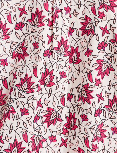 Chemise droite manches longues fluide rose femme