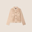 Veste droite courte manches longues sable femme