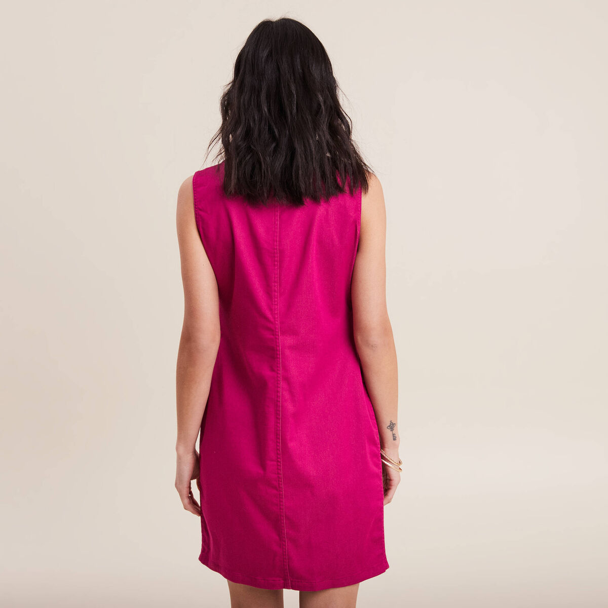 Robe fourreau r&eacute;versible rose fushia femme