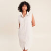 Robe droite courte sans manches fluide taupe femme