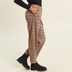 Pantalon large marron femme