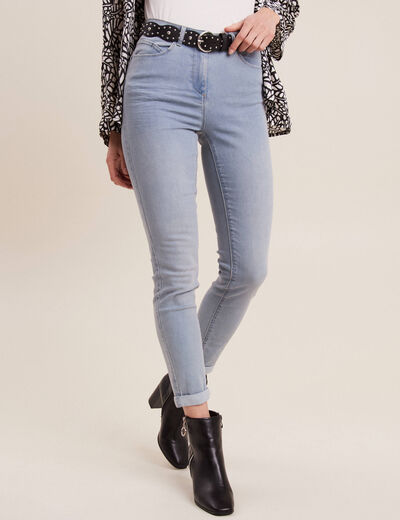 Jeans ajusté taille standard 7/8ème denim baby bleu femme