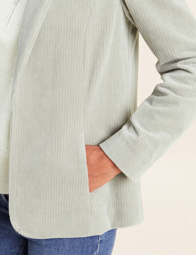 Veste tailleur velours vert clair femme