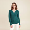 Pull manches longues vert fonc&eacute; femme