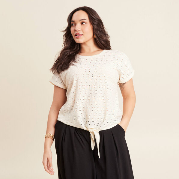blouse manches courtes nouee ecru femme Blouse manches courtes nouée ecru femme
