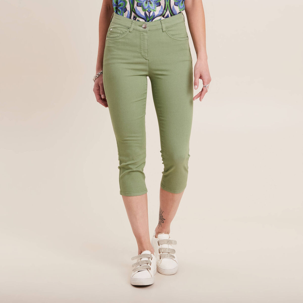 Pantacourt magique Le L&eacute;ger coupe droite vert femme