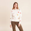 Pull col rond manches longues rouge femme
