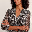 T-shirt manches 3/4 noir femme