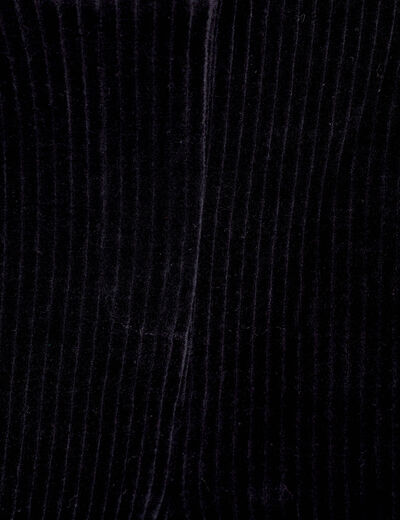 Pantalon large velours noir femme