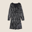 Robe argentée à sequins évasée noir femme