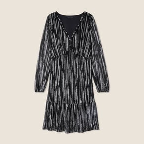 robe argentee a sequins evasee noir femme Robe argentée à sequins évasée noir femme