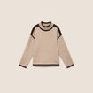 Pull col montant beige femme