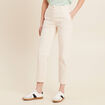 Pantalon droit velours ivoire femme