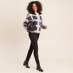 Gilet col camionneur gris anthracite femme