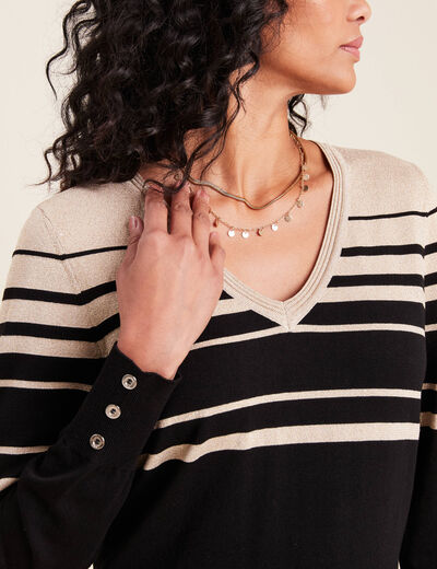 Pull manches longues noir femme