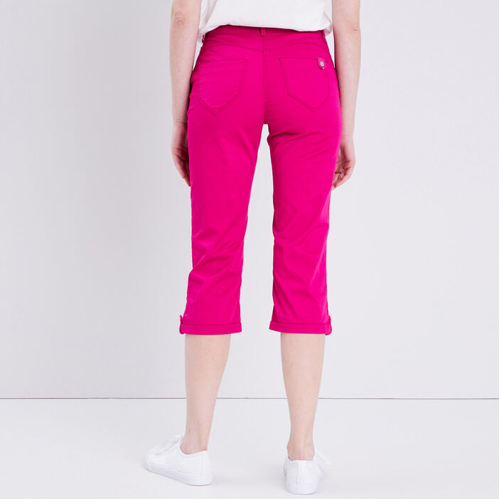 Pantacourt ajusté rose fushia femme