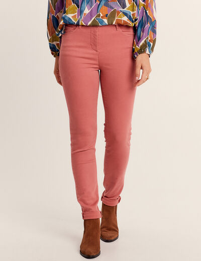 Jean magique ajusté taille standard rose femme