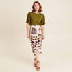 T-shirt manches courtes vert olive femme