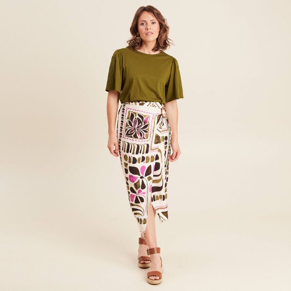 t shirt manches courtes vert olive femme T-shirt manches courtes vert olive femme