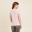 T-shirt manches courtes col en V parme femme
