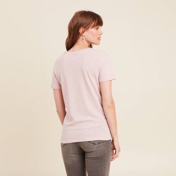 t shirt manches courtes col en v parme femme T-shirt manches courtes col en V parme femme