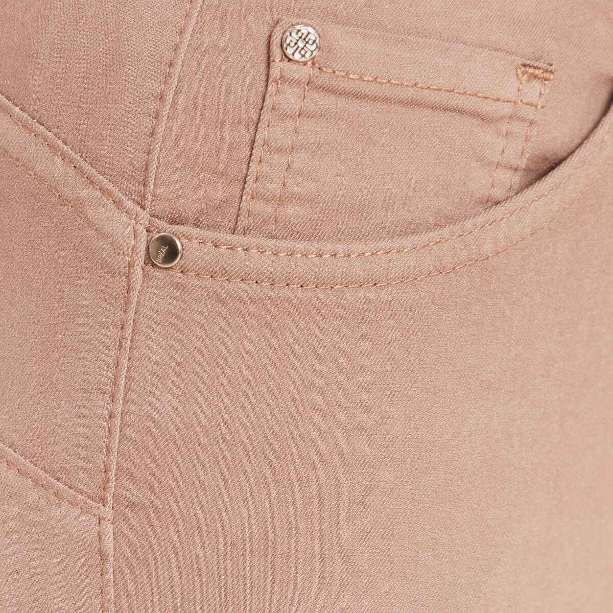 Pantacourt droit taille standard taupe femme
