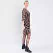 Robe évasée avec plis vert foncé femme