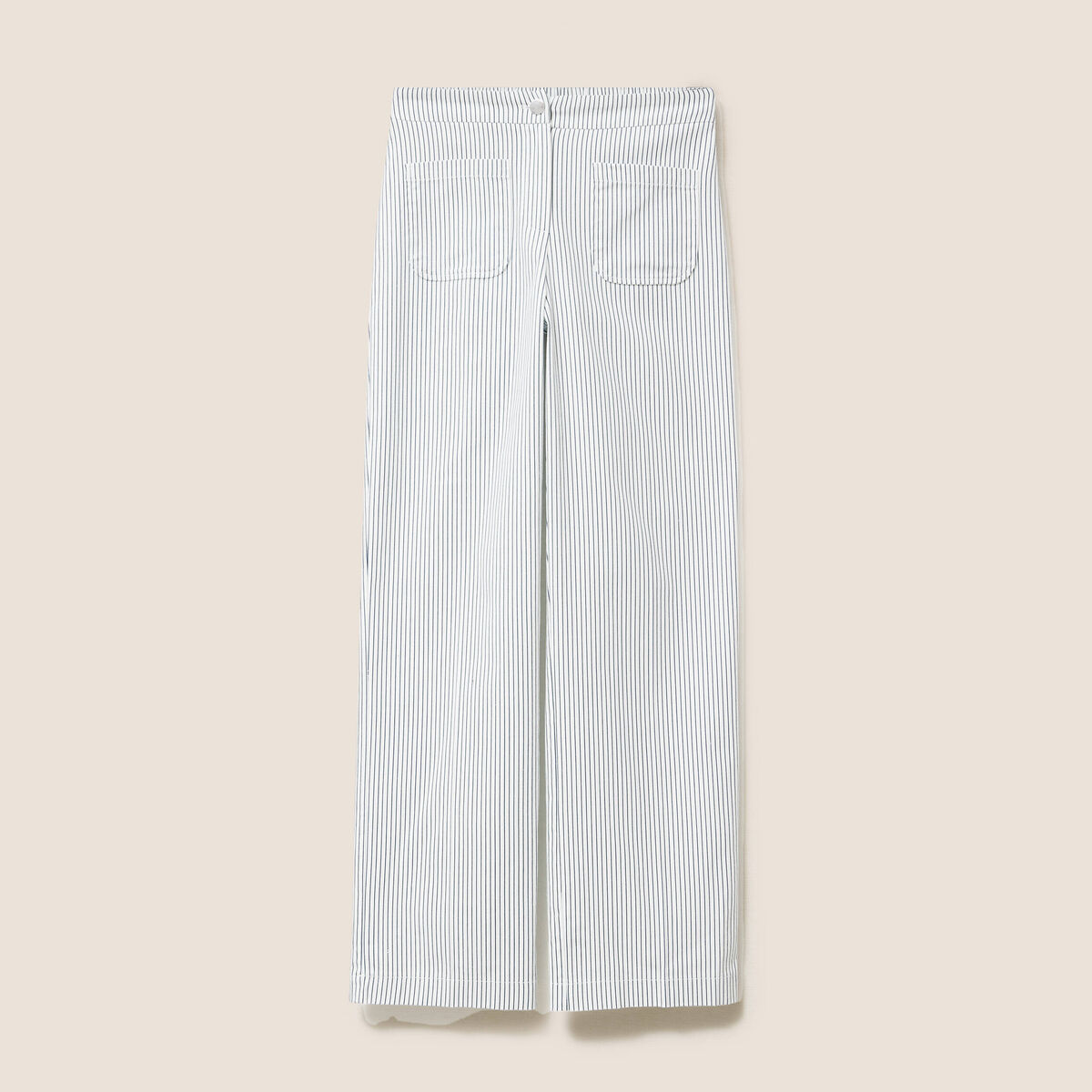 Pantalon droit taille haute blanc femme