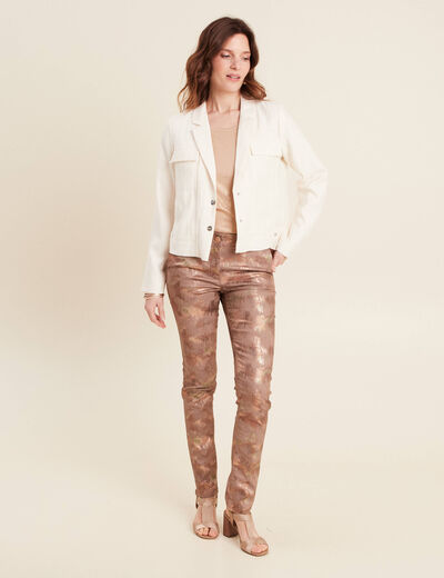 Veste esprit tailleur ecru femme