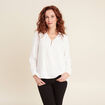 Blouse manches longues ecru femme