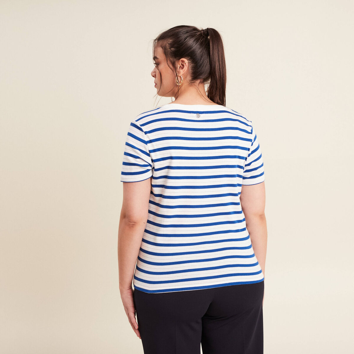 T-shirt manches courtes bleu femme