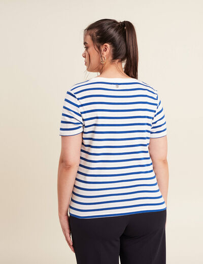 T-shirt manches courtes bleu femme