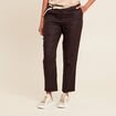 Pantalon flou ceinturé marron foncé femme