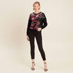 Pantalon ajusté détails strass noir femme