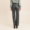 Pantalon taille bascul&eacute;e vert femme
