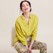 Chemise manches 3/4 vert anis femme
